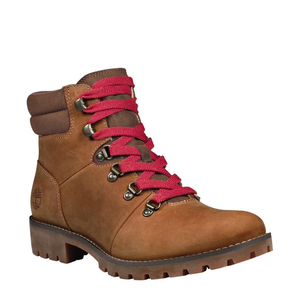 Timberland Ellendale Water Resistant Hiker Boot BROWN GRAIN LEATHER/ RED LACES